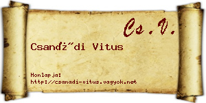 Csanádi Vitus névjegykártya